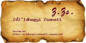 Zöldhegyi Zsanett névjegykártya